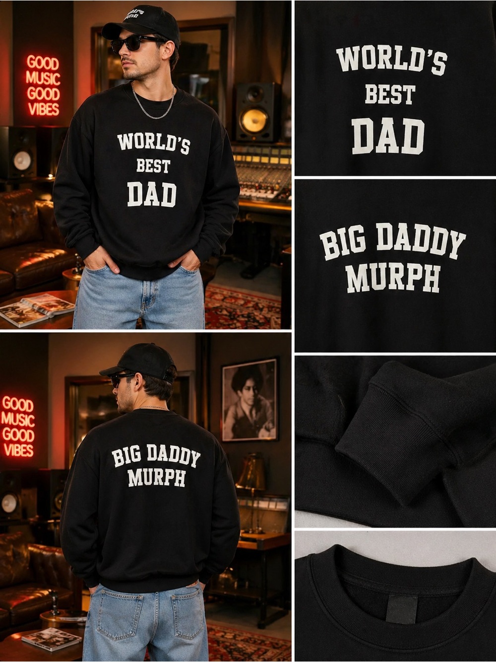 Jessie Murph World’s Best Dad Crewneck XL Black Sweatshirt Celebrity Closet Rare